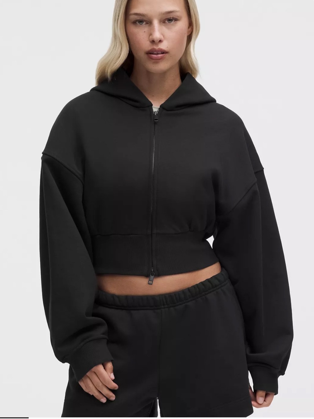 lululemon athletica Black Cropped Zip Hoodie